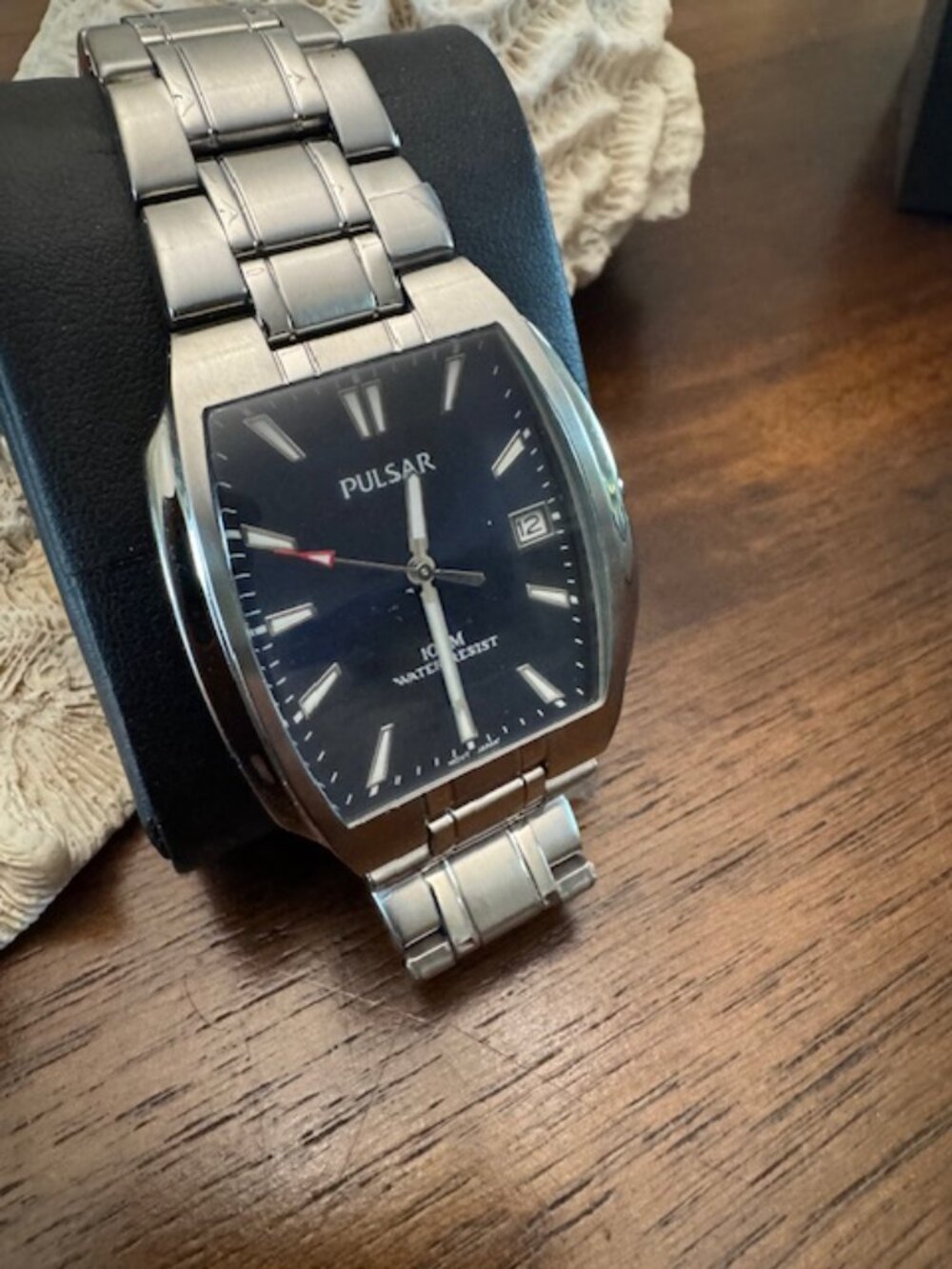 Pulsar Men's Stainless Steel Black Dial Watch